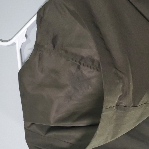 Hyfve jacket women's size large green long modest zippered fabric hooded cinch - Picture 6 of 8